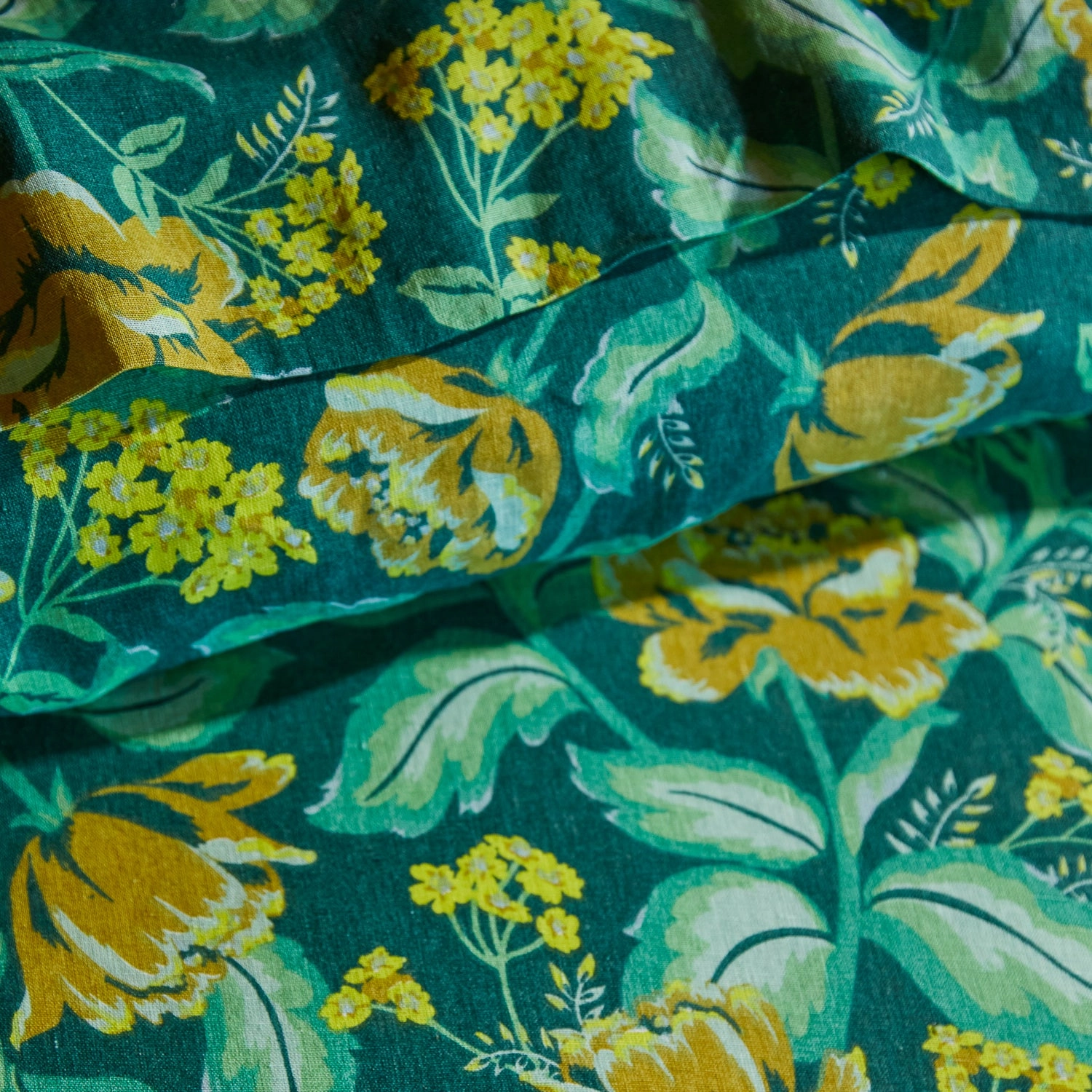 Margot Linen Quilt Cover - Forest