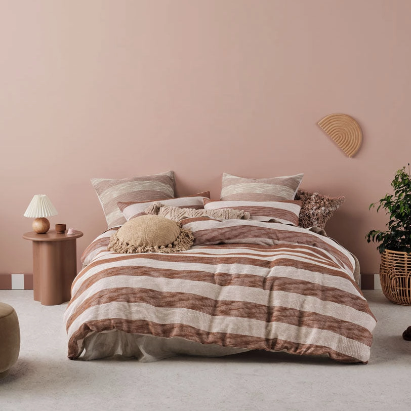 Oceania Cinnamon Quilt Cover Set by Linen House