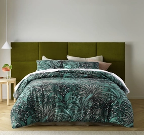 Palm Leopard Quilt Cover Set Range Green