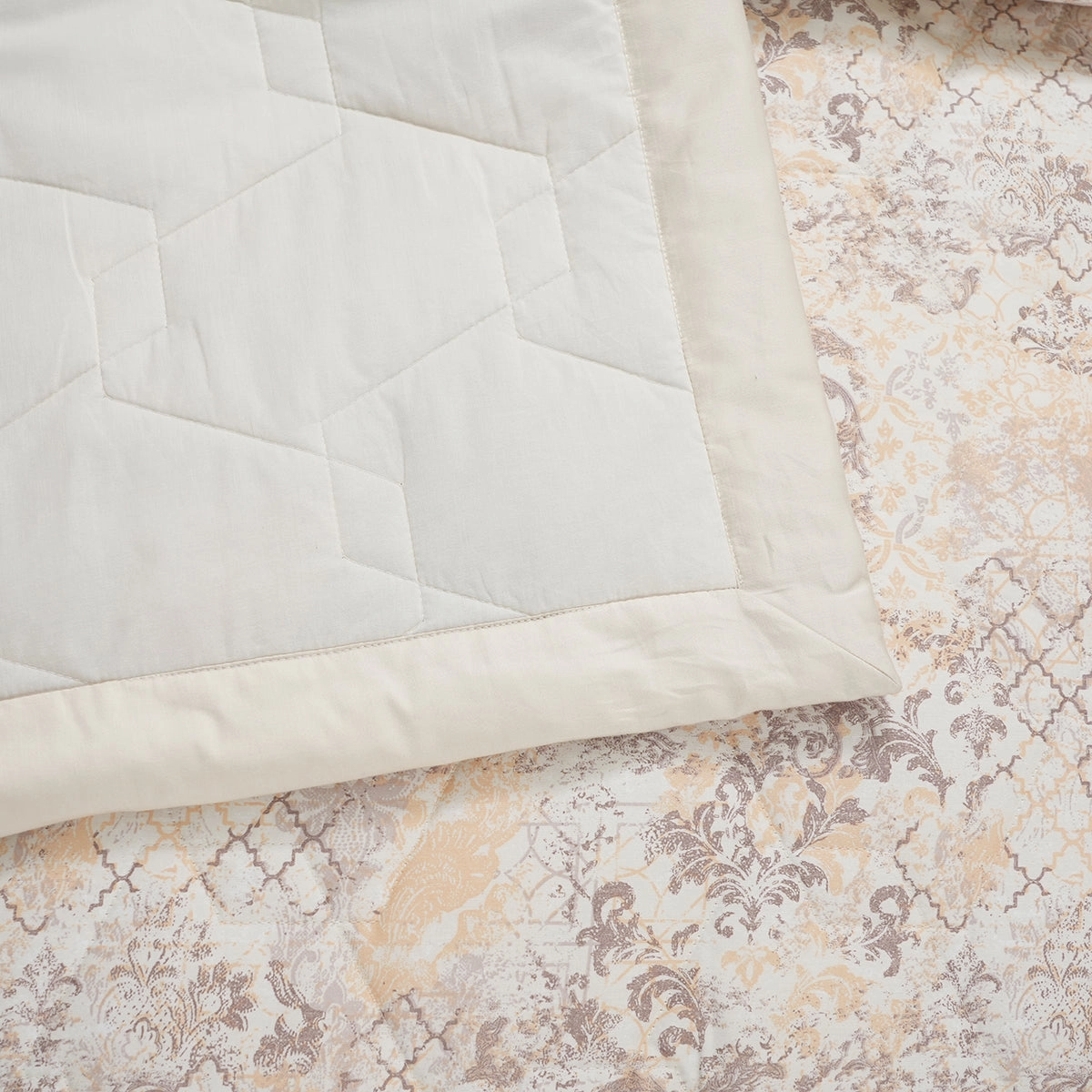 PBS Refined Retro Nouvel Damask Neutral Summer AC Quilt/Quilted Bed Cover/Comferter