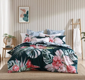 Petra Quilt Cover Set Range Teal