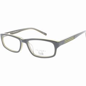 Primary Kid's Eyeglasses - Demo Lens Plastic Rectangular Full Rim Frame | Pk108 Gray