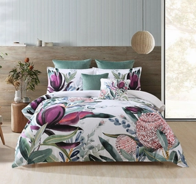 Protea Quilt Cover Set Range Plum