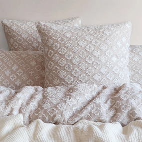 Renee Taylor Amara Nude Jacquard European Pillowcase