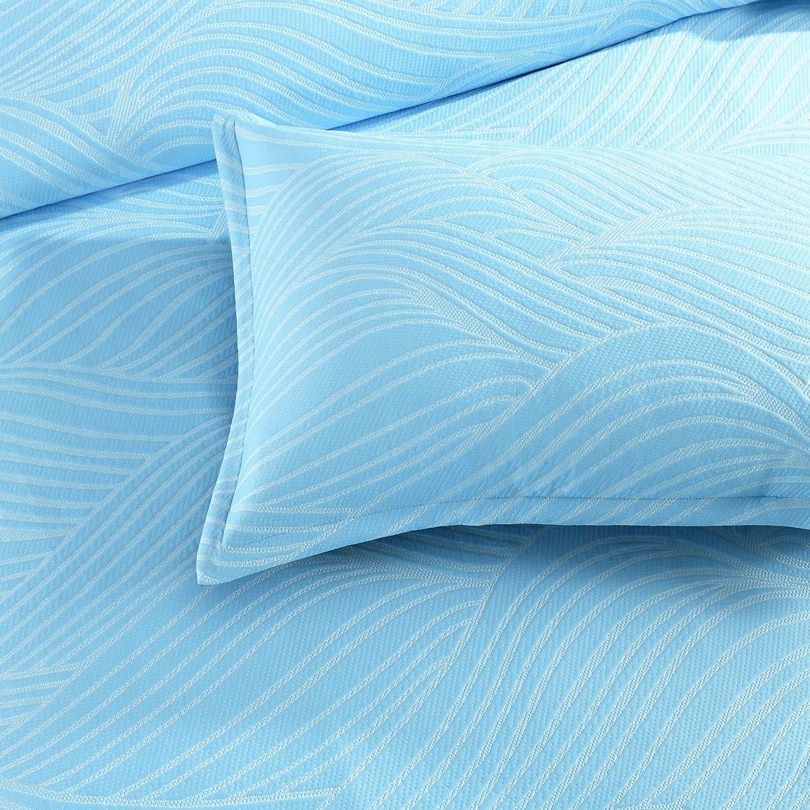 Renee Taylor Oscillate Sky Jacquard Quilt Cover Set