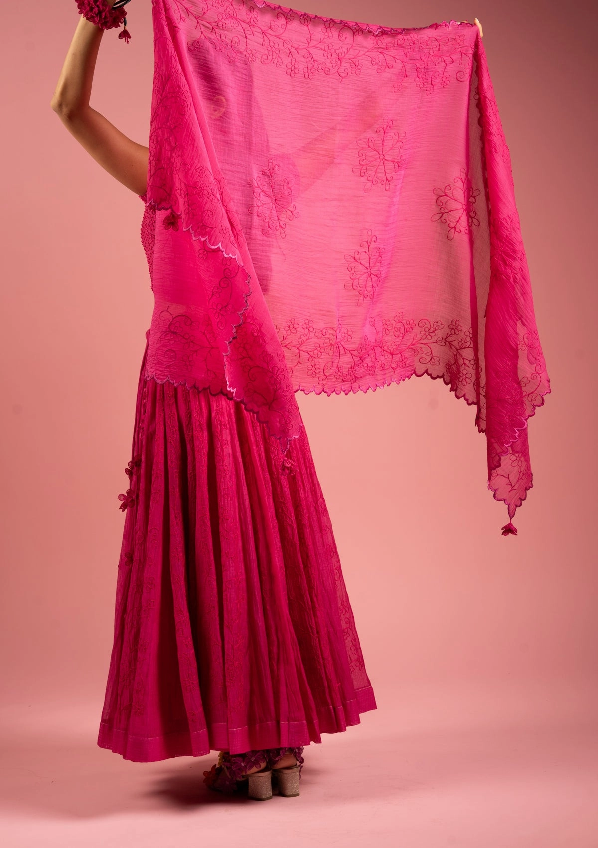 Rosy Embroidered Dupatta