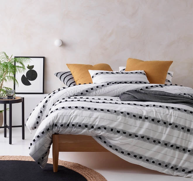 Serapian Quilt Cover Set Range Black and White