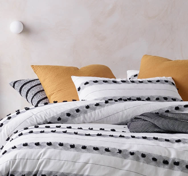 Serapian Quilt Cover Set Range Black and White