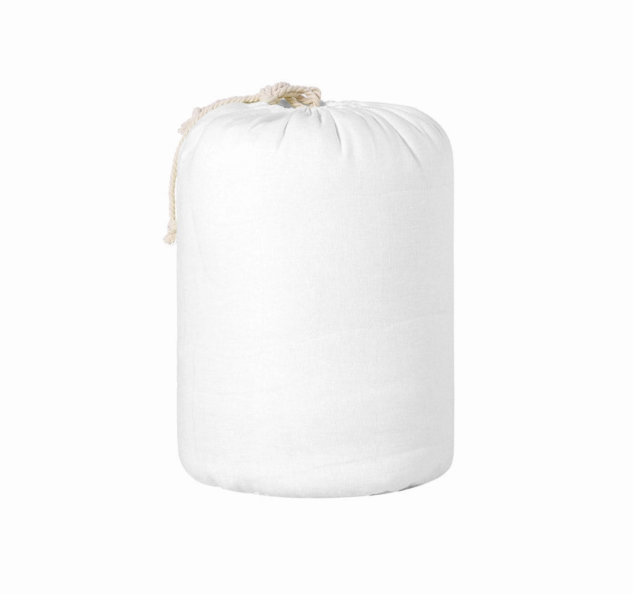 Stonewashed French Linen Coverlet Set Range White