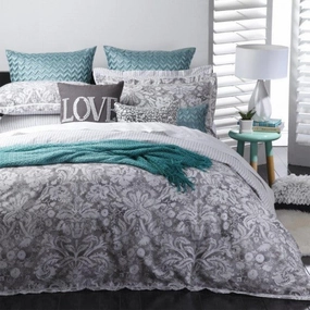 Verona Charcoal Quilt Cover Set by Logan & Mason