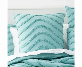 Wave AQUA European Pillowcase by Cloud Linen