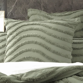 Wave SAGE European Pillowcase by Cloud Linen